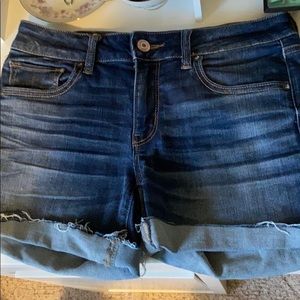 Medium wash jean shorts